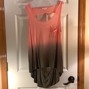 CUTE Pink Faded to Grey Pink Tanktop Large